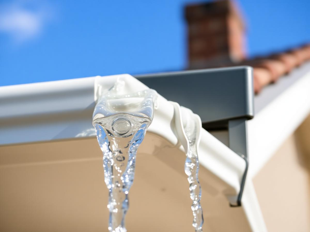 Clean residential gutter after WaterCrew service